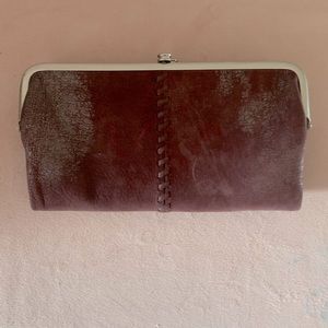 Suede purple hobo wallet